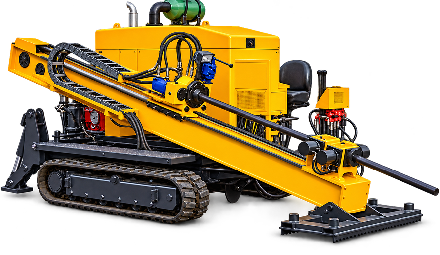 Yellow directional drill rig
